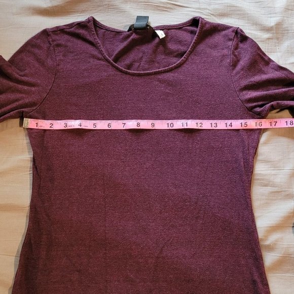 Medium H&M Basic Burgundy Long Sleeve Bodycon Dress - Picture 4 of 8